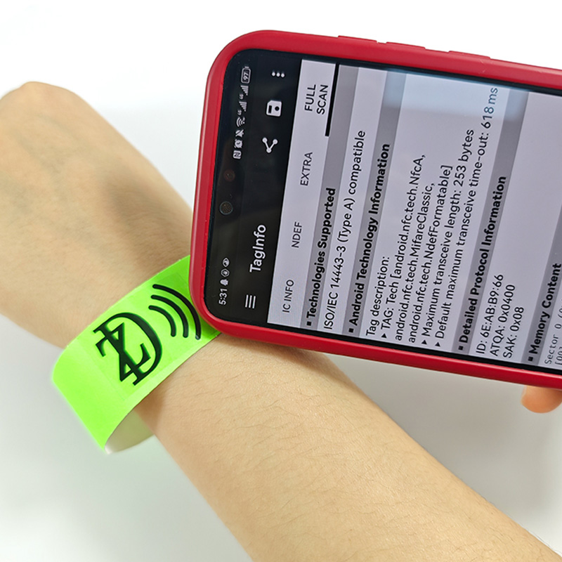 Disposable Ticket NFC Tyvek Bracelet 