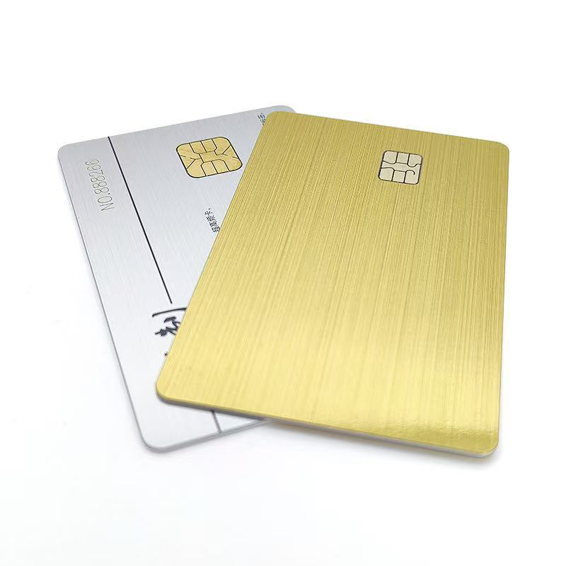 Brushed Gold Customized Craft RFID Contact Card