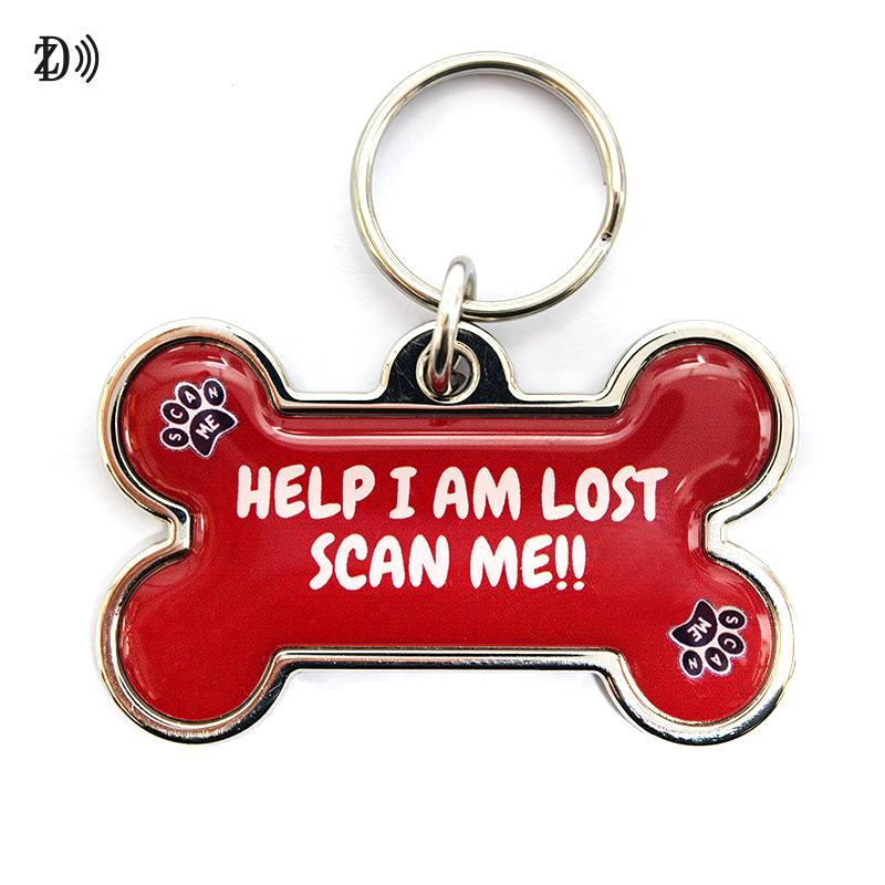 NFC Epoxy Keychain NTAG213 RFID Metal-Edge Epoxy Pet Tag