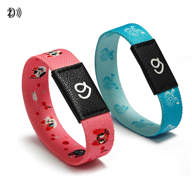 Personalized Stretchy RFID Leather Elastic Wristbands