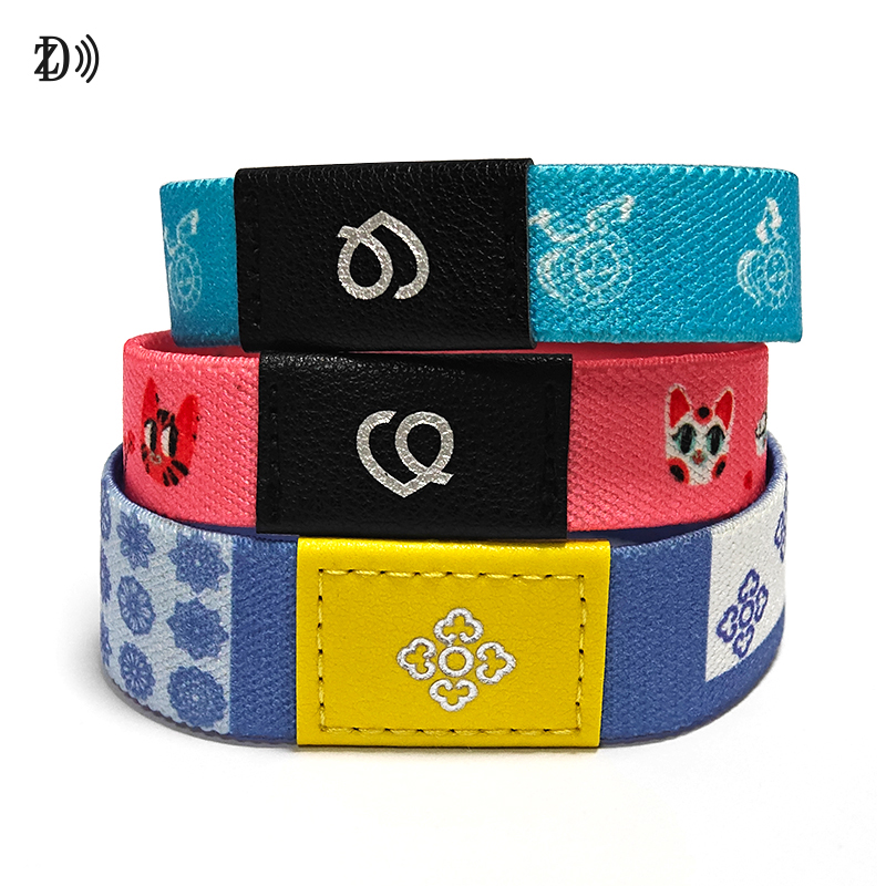 Personalized Stretchy RFID Leather Elastic Wristbands