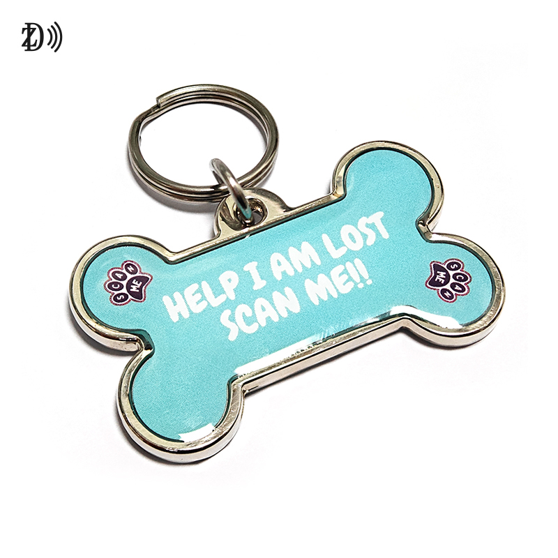 NFC Epoxy Keychain NTAG213 RFID Metal-Edge Epoxy Pet Tag
