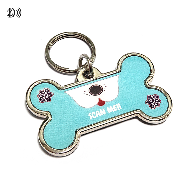 NFC Epoxy Keychain NTAG213 RFID Metal-Edge Epoxy Pet Tag